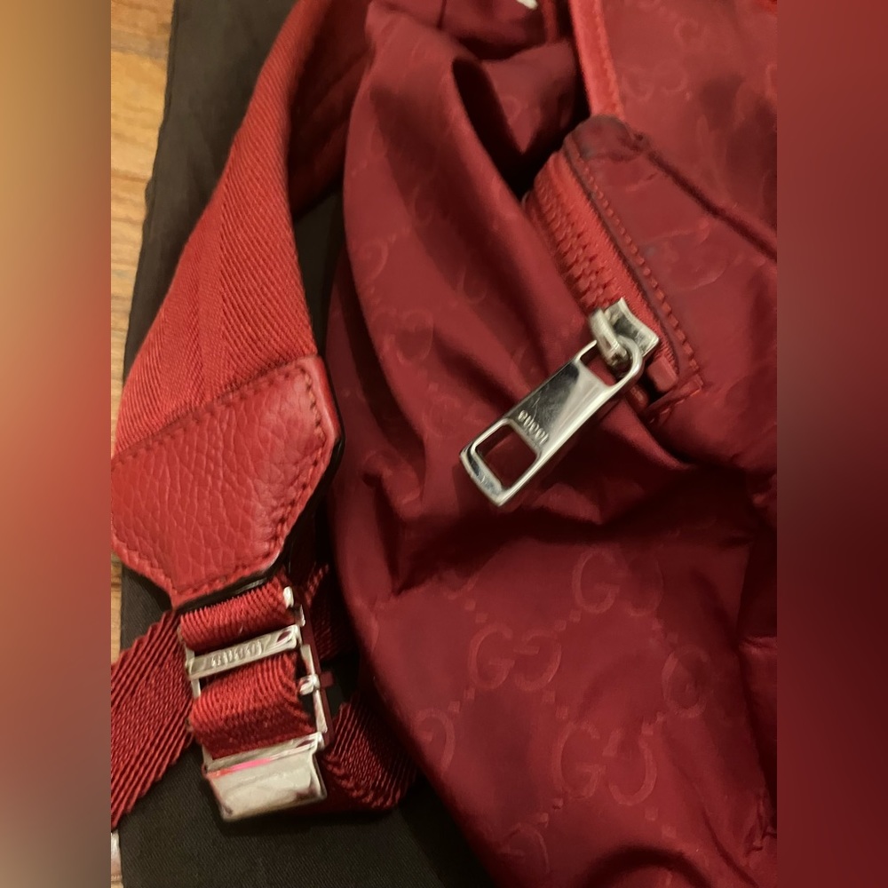 Gucci Red Nylon Backpack Gg Monogram - image 7